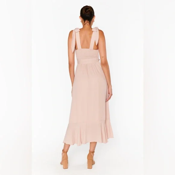 Show Me Your Mumu: Claire Midi Dress in Emerald Chiffon, Luxe Satin, and Crisp
